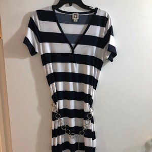 Anne Klein Blue and White Striped Dress